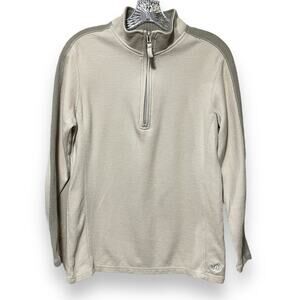 Chaus Organic Yoga Wear Quarter‎ Zip Tan Beige Medium